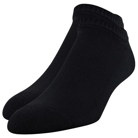 FW Socks Men's No Show Large Black(6-Pack)
