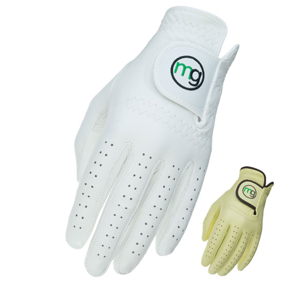 DynaGrip White Golf Glove with Beige Golf Glove Inset